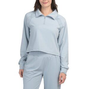 GOTTEX Winter Sky Half Zip Sweatshirt With Ribbed Insert